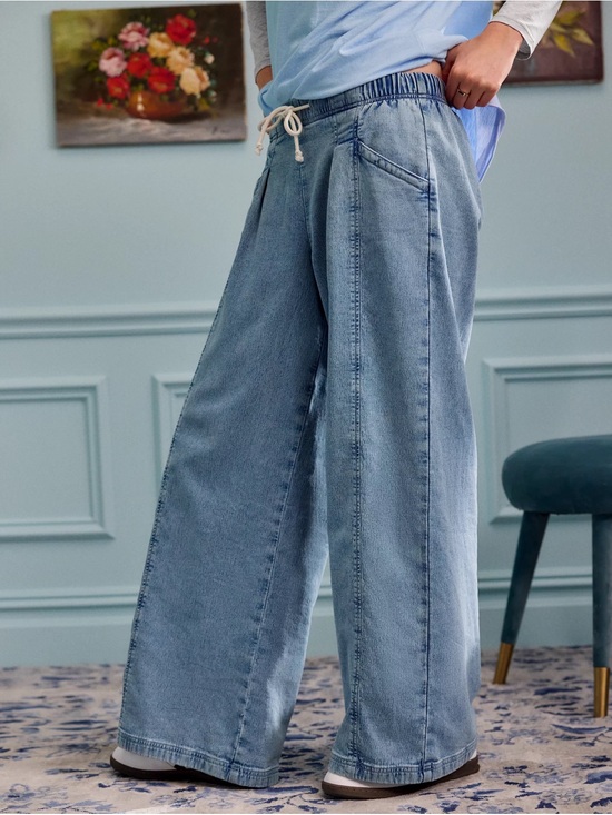 aerie Denim - Aerie Wide Leg Pull-On Jeans in Light Blue -new with tags